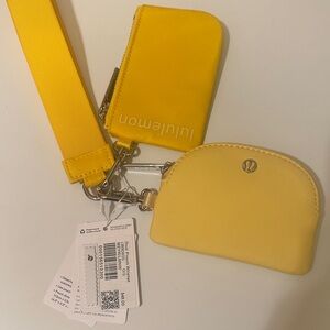 Lululemon Athletica Vibrant Yellow Key & Card Holder Set
